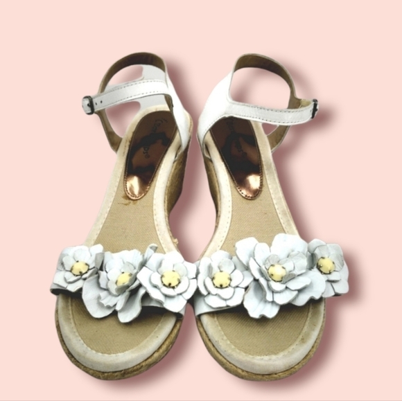 BareTraps Women's 9M Bling White Tease Espadrille Jute Wedge with Ankle Strap - Picture 1 of 9